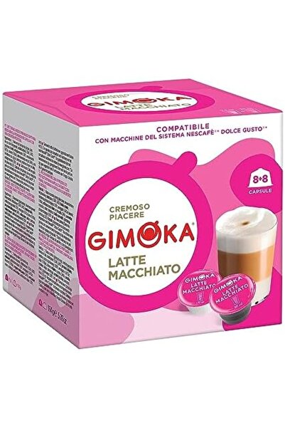 Gimoka كبسولات قهوة لاتيه ماكياتو لماكينة دولتشي غوستو - ١٦ قطعة