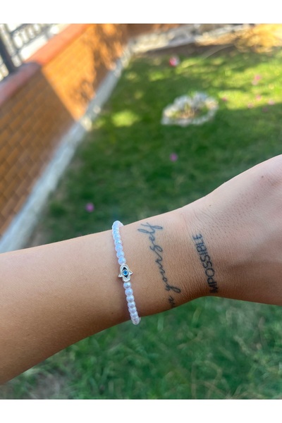 Çelik İnci boncuk Fatma Ana eli nazar boncuğu bileklik