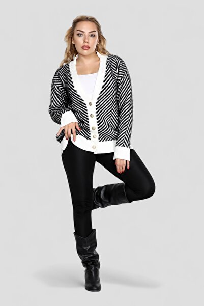 NEWCO CARDIGAN DE TRICOTAT OVERSIZE YUMOŞ CU DETALII CU BUTONI PENTRU FEMEI, ...