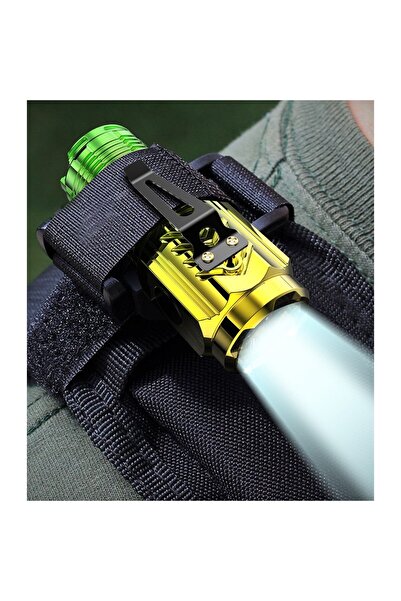 Flippy Mini 3-LED Rechargeable Flashlight - USB, 5W, 100-200m Range, Magnetic Base, Yellow/Green