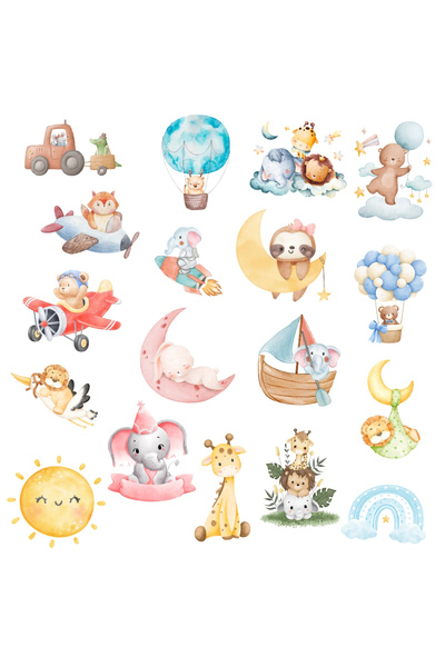 Bimotif Karışık priz ve duvar stickerı, 10x15 cm