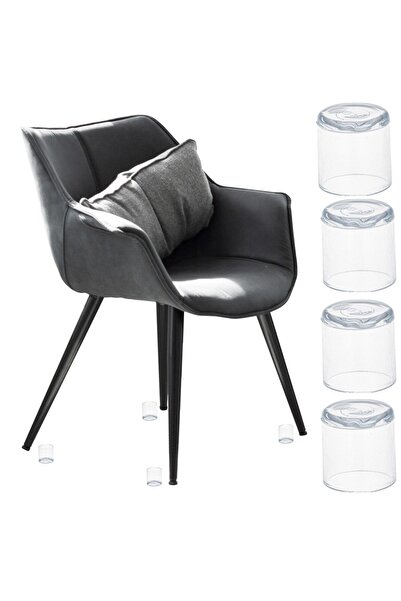 JollyMag Set of 4 anti-scratch protectors for chair legs, diameter 19mm, tran...
