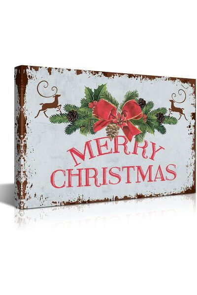 ALAYRA International Christmas Canvas Wall Art – Framed Holiday Decoration 40...