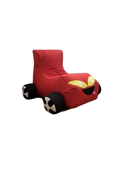 JollyMag Fotoliu tip masinuta, Big Bean Bag pentru copii, textil umplut cu perle polistiren, rosu