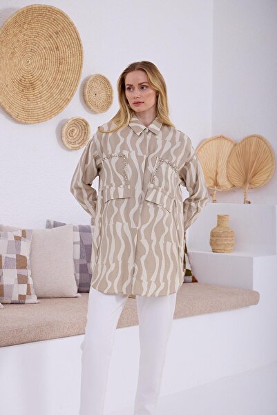 Moodbasic TAŞ İŞLEMELİ GÖMLEK