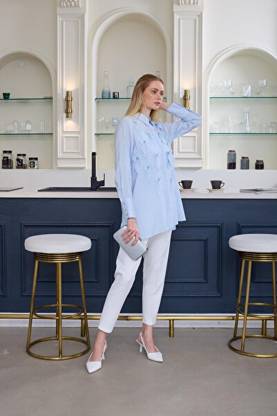 Moodbasic KUŞ TÜYLÜ İPEK CUPRA GÖMLEK