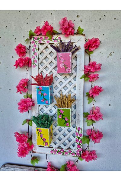 buraxe El yapımı, saksılı duvar panosu, 30×70 cm,ÇİÇEKLER HARİÇTİR, Balkon ba...