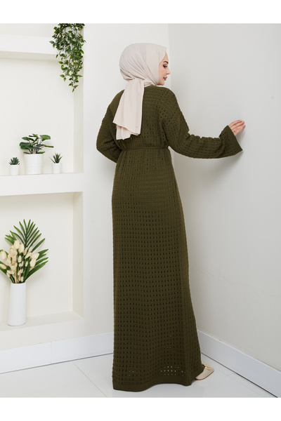 FERHEL Σετ δύο τεμαχίων πλεκτών ρούχων με απλό διάτρητο πλεκτό και εσωτερικό φόρεμα