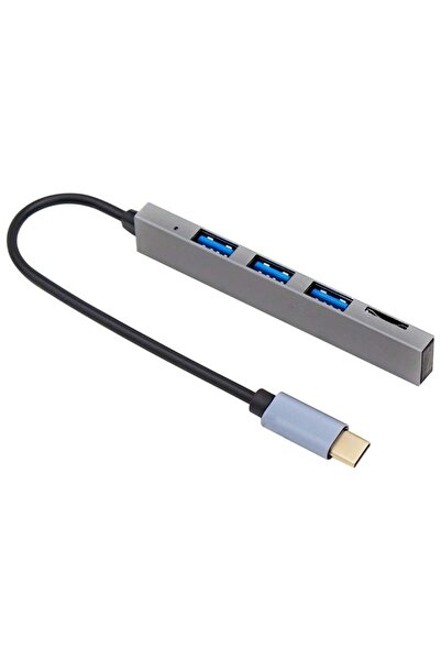 Powermaster PM-6493 TYPE-C Hub 3x USB 3.0 SD/TF Hafıza Kart Okuyucu Dock Station (Macbook - PC - Pla