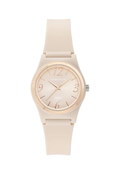 Armitron Sport Women's Analog Watch with Beige-Pink Resin Strap, 25/6441PBH