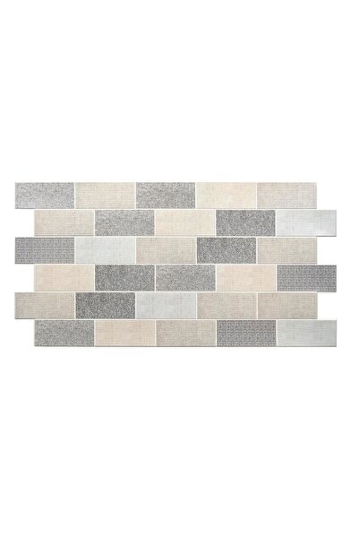 JollyMag Panou decorativ, PVC, model textil 3D, nuante gri pastel, 96x48.5cm