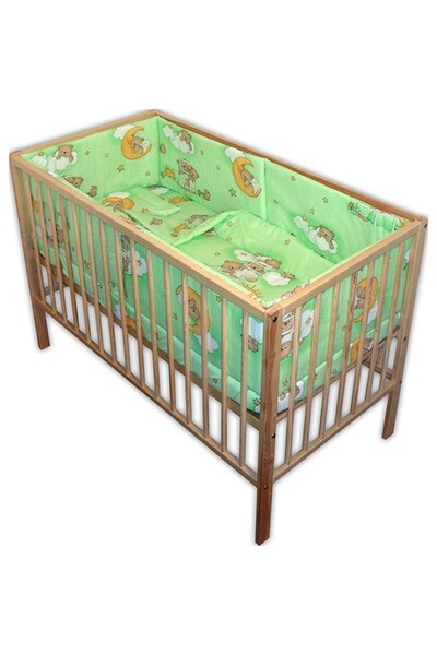 JollyMag Hubners Crib Bedding Bear Sleep Easy 5 pieces green