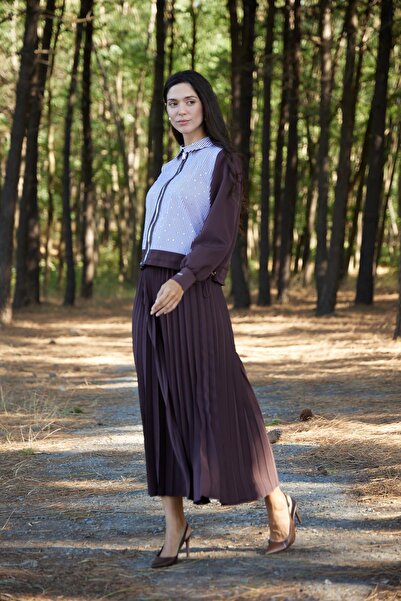 Moodbasic ÇİZGİLİ TAŞLI ETEKLİ TAKIM