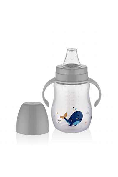 JollyMag Dětská láhev BabyJem s rukojetí a silikonovým dudlíkem (Barva: Oranžová)