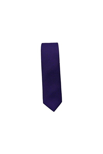 Brianze Purple White Dot Pattern Slim Tie