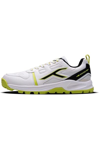 Hundred HyperTurf Cricket Shoes White/Lime/Black 6 UK | TerraSpike Rubber Studs Unisex