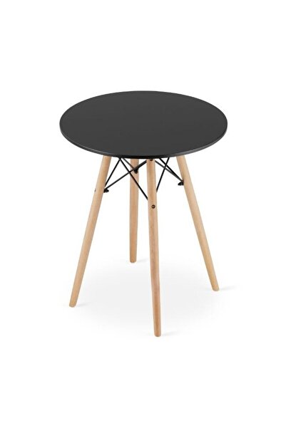 JollyMag Masa stil scandinav, Artool, rotund, MDF si lemn, negru, 60x72 cm