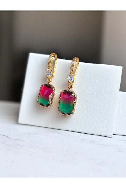 FAYRA ACCESSORIES Kristal Taşlı Altın Kaplama Küpe