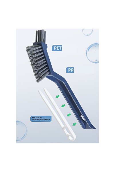 Flippy 3in1 Floor, Grout Cleaning Brush, Flippy, PP, Steel, Plastic Bristles, Lint and Hair Tweezers