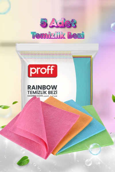 grimorlife 5 Adet Çok Renkli Temizlik Bezi Banyo Mutfak Toz Bezi -Dayanıklı U...