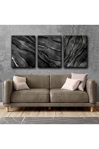 Harikabirev Pictură abstractă MARBLE BLACK-GOLD | TABLO PE Pânză FĂRĂ CADRU 3L VEZI CZSDKYKNVS