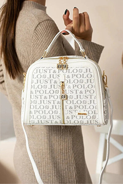 Just Polo حقيبة يد وكتف نسائية أنيقة مقاومة للماء مع حزام قابل للتعديل للاستخ...