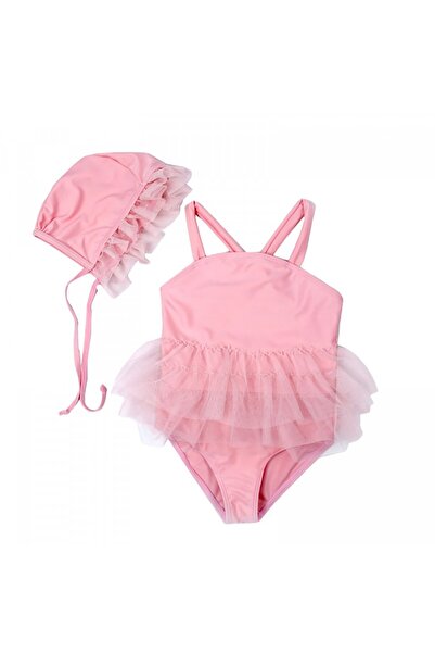 JollyMag Costum de baie Roz cu caciulita Drool (Varsta: 2-3 ani)