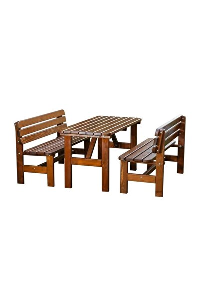 DacEnergy Set mobilier gradina , o masa si 2 banci cu spatar, forma dreptungh...