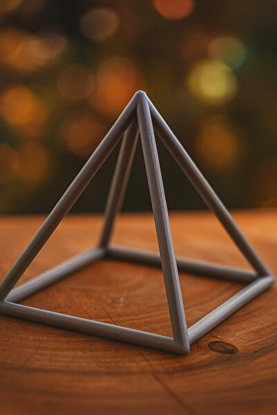 Oliviani Gri Altın Oran Piramit(Bakır Detaylıa)- Enerji Piramidi