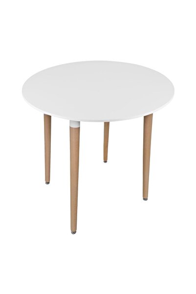 JollyMag Masa stil scandinav, Artool, Kami, rotunda, MDF si lemn, alb, 80x74 cm