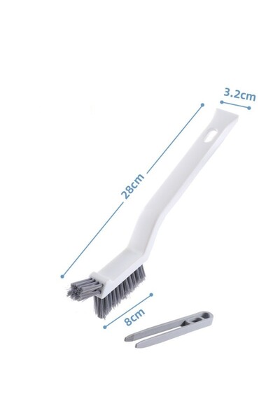 Flippy 3-in-1 Floor and Grout Cleaning Brush Flippy, 28 cm Handle, PP/Steel/Plastic, Hair Lint Clamp, White
