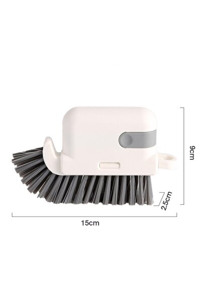 Flippy 3-in-1 Multifunctional Cleaning Brush for Kitchen, Dishes, Windows, Detachable Head, Grey