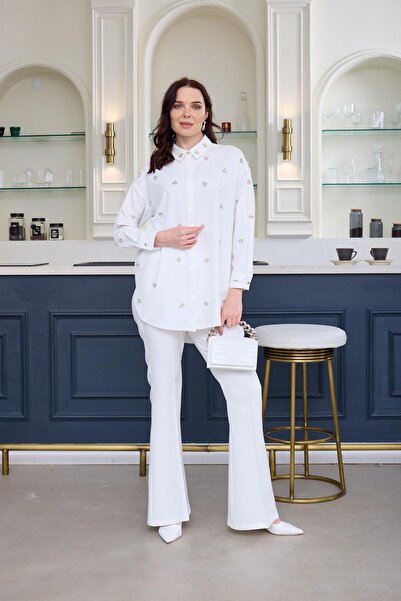 Moodbasic YENİ MOODBASİC KADIN DAĞINIK TAŞLI GÖMLEK MA11.03