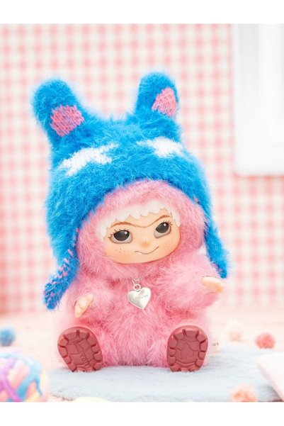 ZİVENTA Wakuku Labubu Plush Keychain with Hat and Necklace Surprise Packaged Wakuku Toy Blind Box Lover