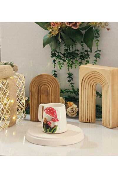 AYLEFE HOBBY Handmade Ceramic Mug with Mushroom Decor