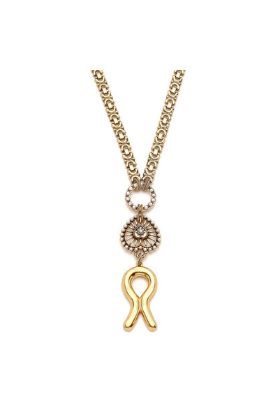 Mon Reve Golden Loop Kalp Charm Altın Kaplama Zincir Kolye