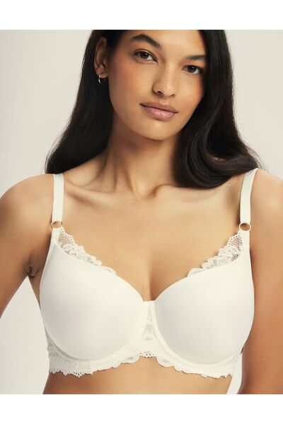 ESOTIQ Lightly Padded Bra Underwired Smooth Cups with Lace Details Comfortable & Sexy | Notty