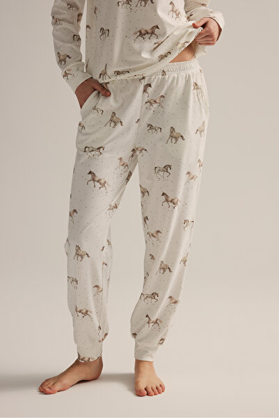 Hays Kadın Pamuklu Cepli Uzun Pijama Altı