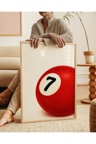 ARTHOUSECOLLECTIVE Poster cu bile de biliard - Numărul 7 - Poster fără cadru cu dimensiuni ale mesei