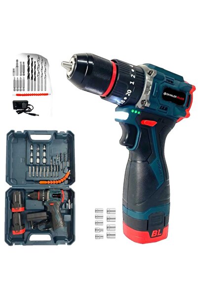 Genel Markalar Yeni Akülü Kömürsüz Armut Batarya Vidalama Matkap Seti Çantalı...