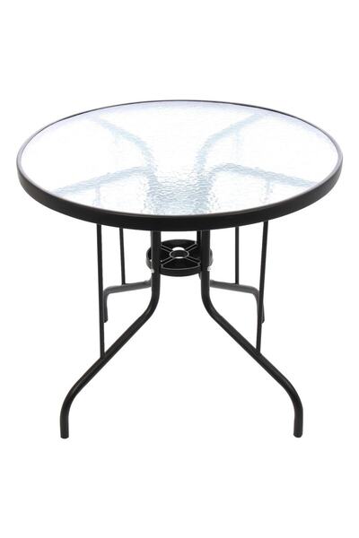 DacEnergy Set masa rotunda pentru gradina , din metal, polietilena,si sticla,...