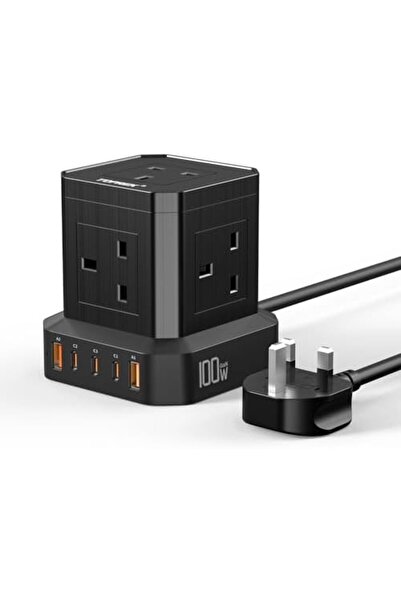 Generic TOPREK 100W PD3.0 Fast Charge Extension Lead with USB Slots, Simultaneous Fast-charging of 10 device