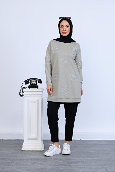 Mymood Φούτερ με κέντημα λουλουδιών