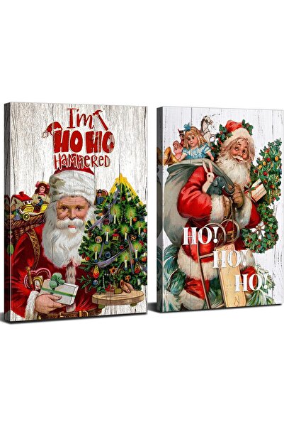 Emoda home Trove لوحة جدارية لعيد الميلاد – سانتا كلوز، عيد ميلاد سعيد، قماش ...