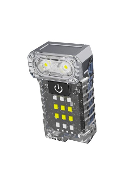 Flippy Portable UV LED Flashlight, USB-C, 50m, 5W, 3 Colors, 1200mAh, Transparent