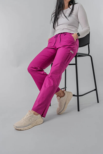 Masstex Pantalon Medical Dama Fabi Mov – Croială Evazată, 5 Buzunare, Confort...