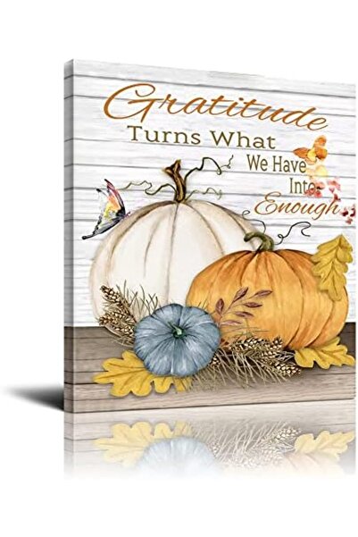 Emoda home Trove لوحة جدارية من قماش اليقطين من ألايرا - "الامتنان يحول ما لد...