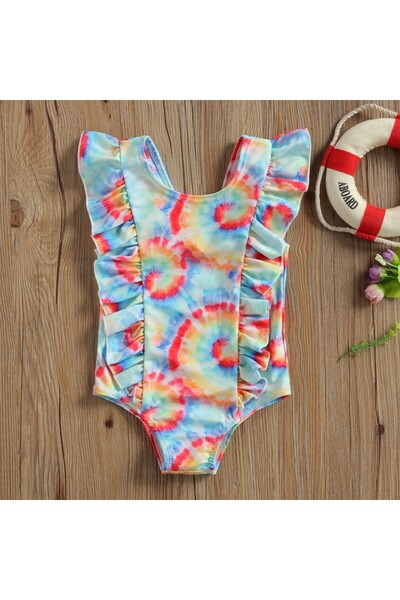 JollyMag Costum de baie multicolor cu volanne verticale Drool (Marime: 120)