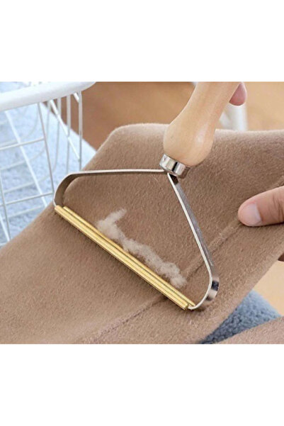 NEO Portable device for removing lint, animal hair, Wooden Handle, Brown