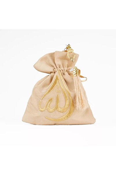 Hayrat Neşriyat Tasbih + Zikirmatik + Essence Gift Set (Lafzatullah Embroidered Shantuk Pouch, Gold)